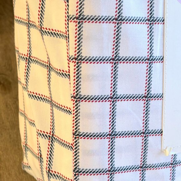 Tommy Hilfiger Queen Size 100% Crisp Cotton Percale Red Blue Plaid Sheet Set - Picture 2 of 4